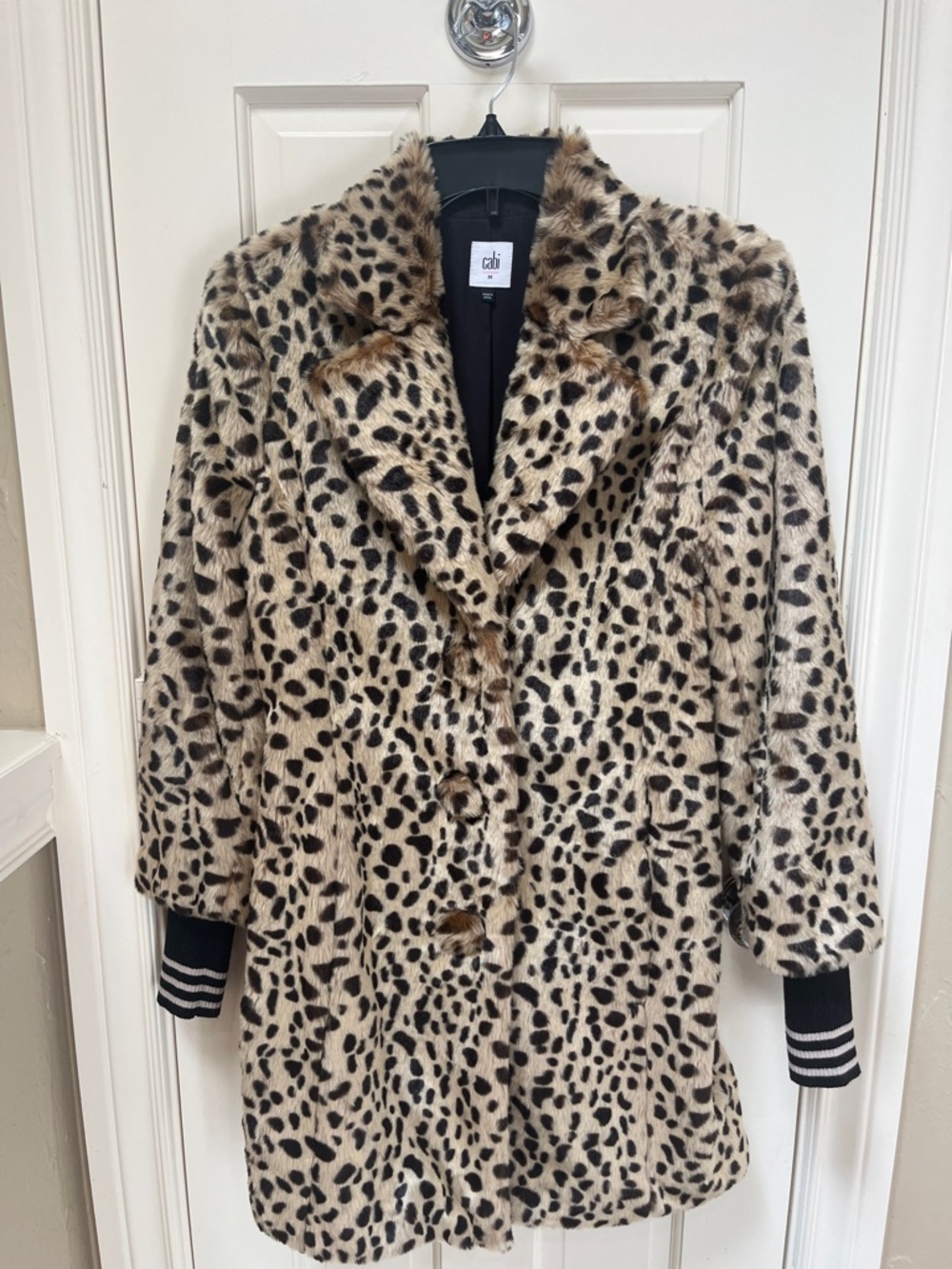 CAbi Leopard-Print Faux Fur Jacket - Rare Find!